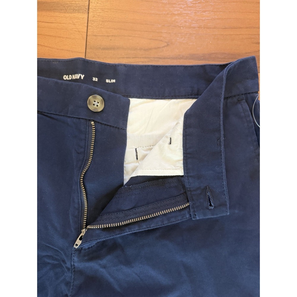 NWT Old Navy Dark Blue Chino Shorts Cotton Stretch 7" In Men's Size 32 Slim Fit - Picture 7 of 13
